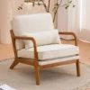 Fine Beige Accent Chairs Upholstered Mid Century Modern Lounge Fabric Chairs Reading Chairs Side Sitting Chair